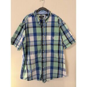 Chaps Shirt Mens XL Plaid Short Sleeve Button Down Easy Care Casual Shirt